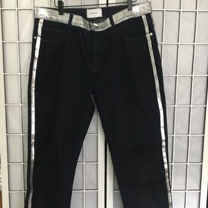 Current Elliot 31 Silver Stripe Crop Denim Jeans